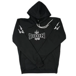 Boon Sport Hoody White Logo / Black -Thaiboxingstore Store BN HDB 2