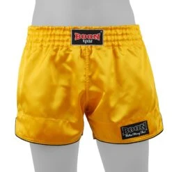 Boon Sport Muay Thai Shorts / Retro / Yellow Gold -Thaiboxingstore Store BN RSYG 2