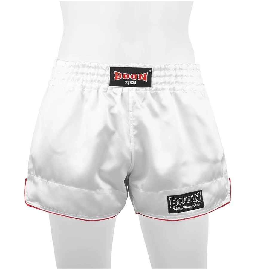 Boon Sport Muay Thai Shorts / Retro / White 5 Boon Sport Muay Thai Shorts / Retro / White - Image 3