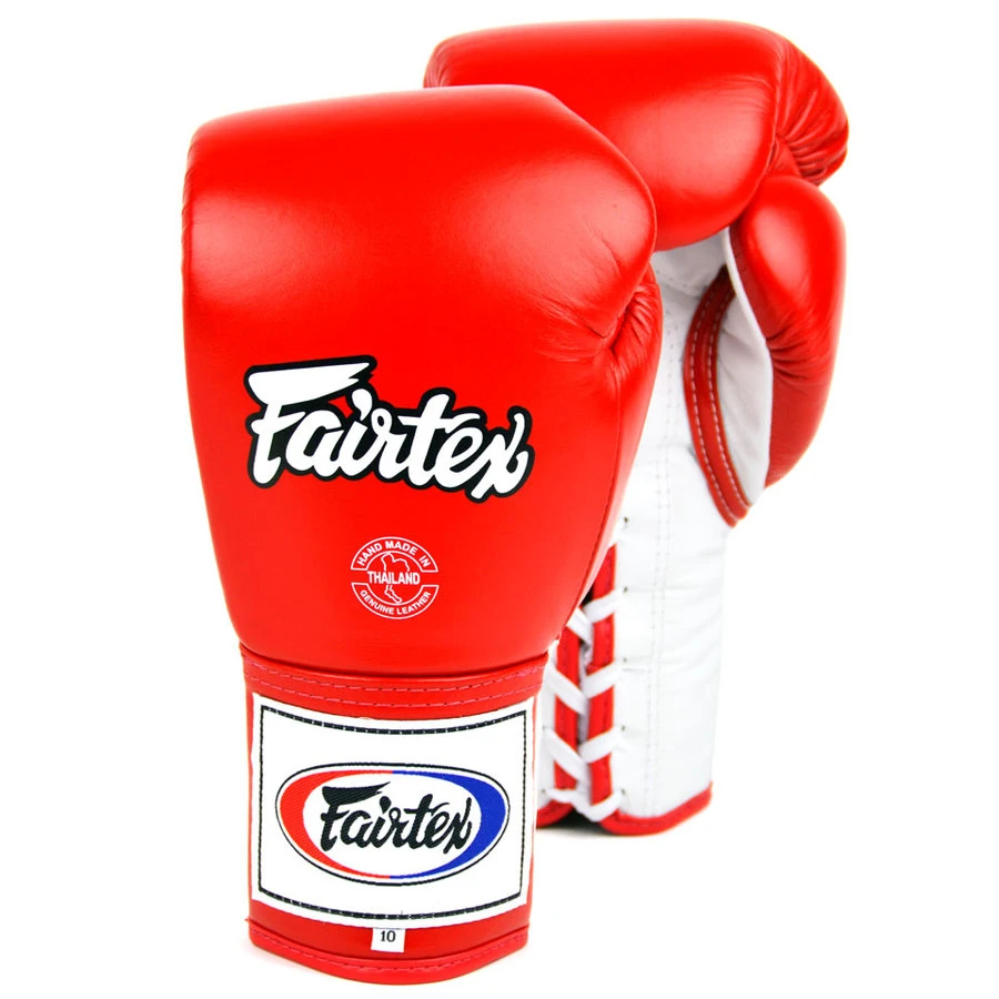 Fairtex Lace Up Boxing Gloves / BGL6 / Red 3 Fairtex Lace Up Boxing Gloves / BGL6 / Red