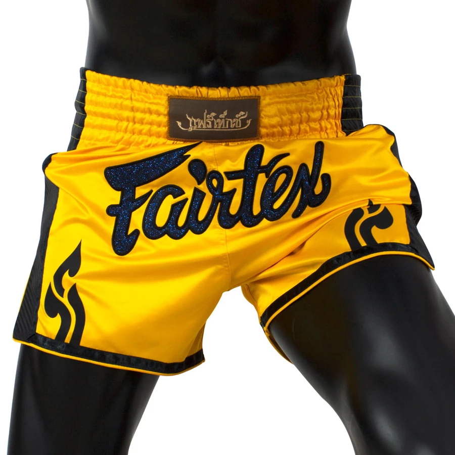 Fairtex Muay Thai Shorts / Slim Cut / Yellow 4 Fairtex Muay Thai Shorts / Slim Cut / Yellow - Image 2