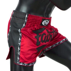 Fairtex Muay Thai Shorts / Slim Cut / Red Black 9 Fairtex Muay Thai Shorts / Slim Cut / Red Black -Thaiboxingstore Store FTX BS1703 RB 2