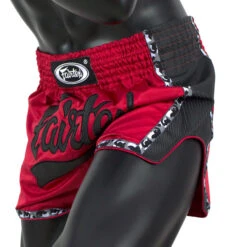 Fairtex Muay Thai Shorts / Slim Cut / Red Black 11 Fairtex Muay Thai Shorts / Slim Cut / Red Black -Thaiboxingstore Store FTX BS1703 RB 4