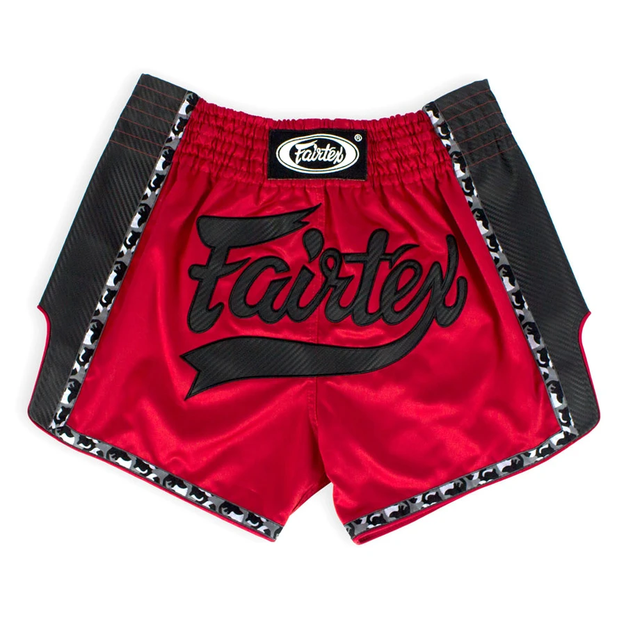 Fairtex Muay Thai Shorts / Slim Cut / Red Black 3 Fairtex Muay Thai Shorts / Slim Cut / Red Black