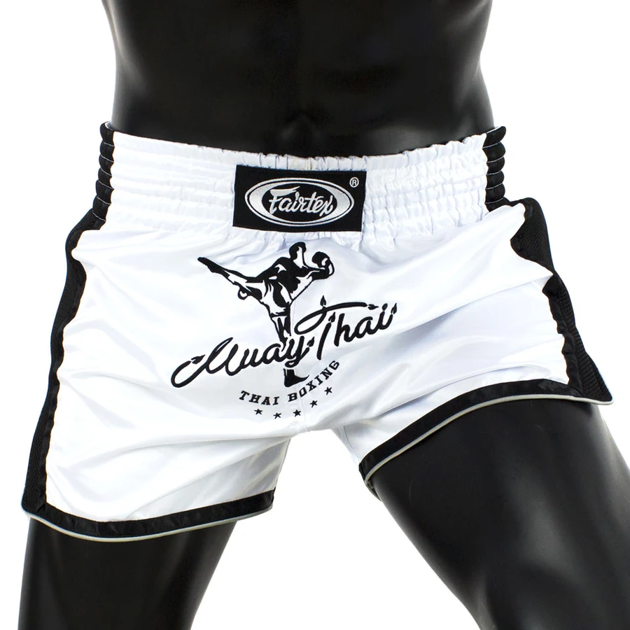 Fairtex Muay Thai Shorts / Slim Cut / White 4 Fairtex Muay Thai Shorts / Slim Cut / White - Image 2