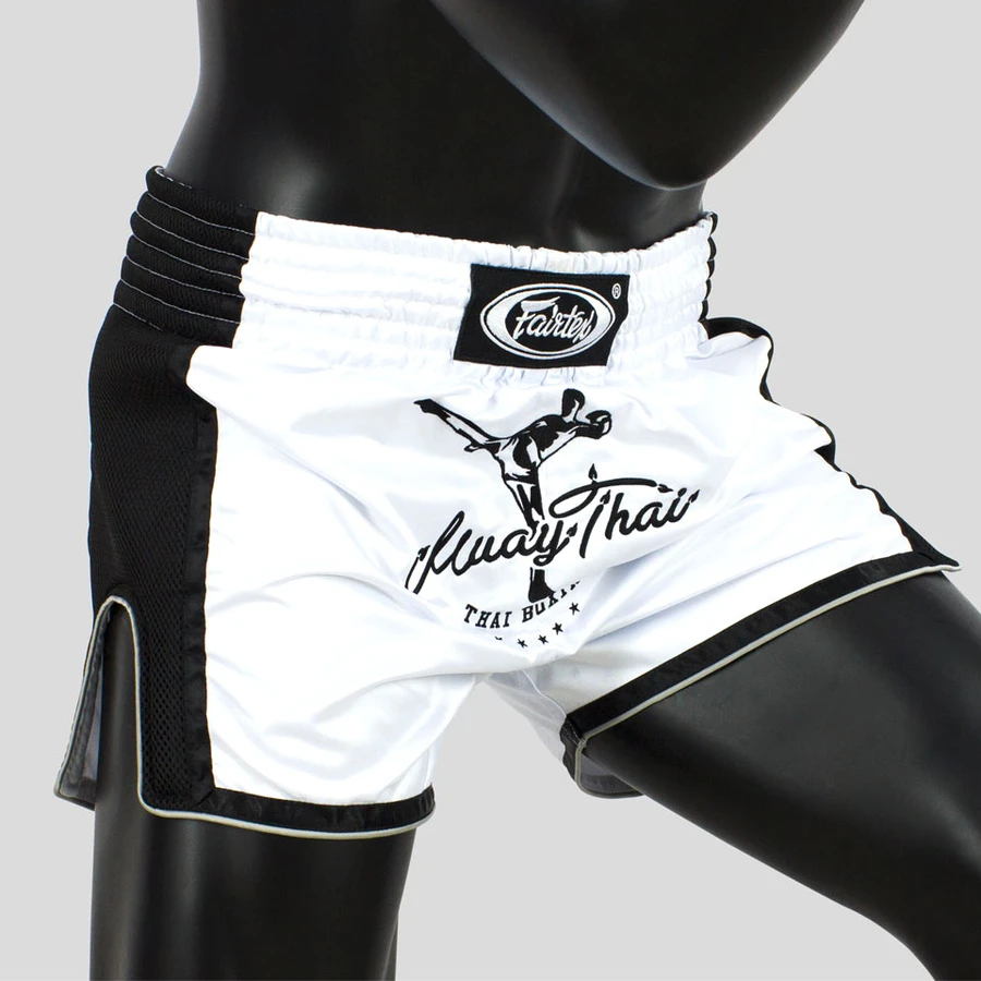 Fairtex Muay Thai Shorts / Slim Cut / White 6 Fairtex Muay Thai Shorts / Slim Cut / White - Image 4