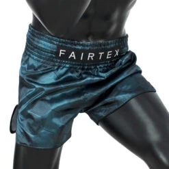 Fairtex Muay Thai Shorts / Slim Cut / Green Stealth -Thaiboxingstore Store FTX BS1902 3