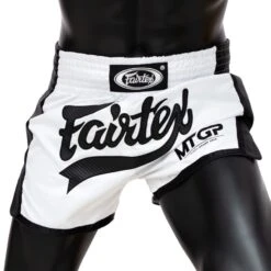 Fairtex Muay Thai Short / MTGP / White-Black 9 Fairtex Muay Thai Short / MTGP / White-Black -Thaiboxingstore Store FTX MTGP WH BK 2