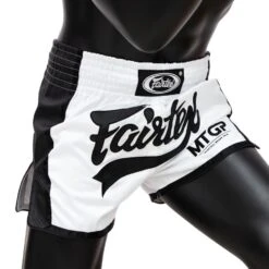 Fairtex Muay Thai Short / MTGP / White-Black 10 Fairtex Muay Thai Short / MTGP / White-Black -Thaiboxingstore Store FTX MTGP WH BK 3