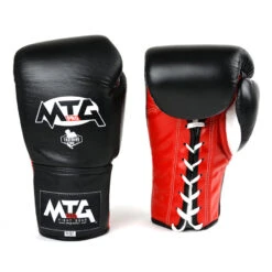 MTG Pro Gloves / Lace-up / 3-Tone Black -Thaiboxingstore Store MTG LG2 3T BLK 2