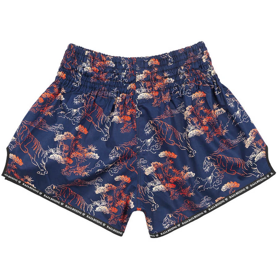 Raja Muay Thai Shorts / Dark Blue Tiger 4 Raja Muay Thai Shorts / Dark Blue Tiger - Image 2