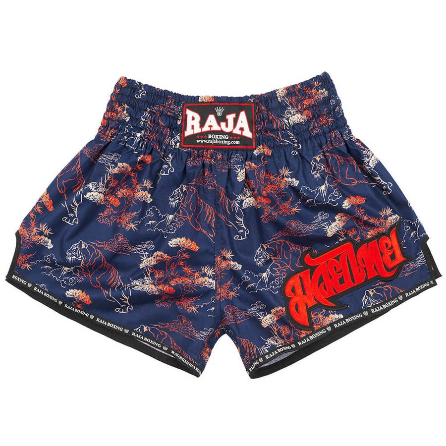 Raja Muay Thai Shorts / Dark Blue Tiger 3 Raja Muay Thai Shorts / Dark Blue Tiger