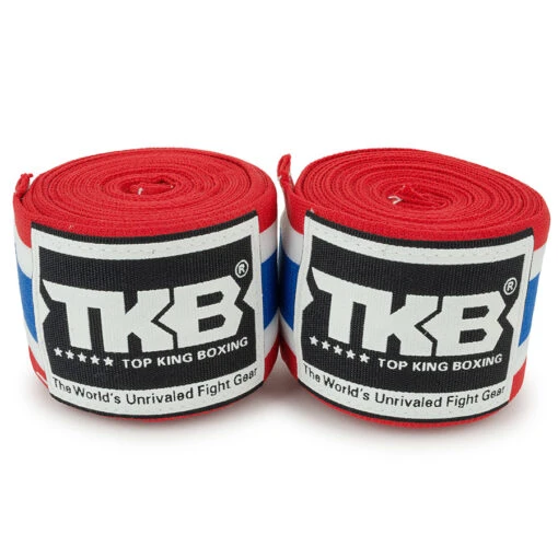 Top King 4m Elastic Cotton Hand Wraps Thai Flag -Thaiboxingstore Store TK HWR 4 TF
