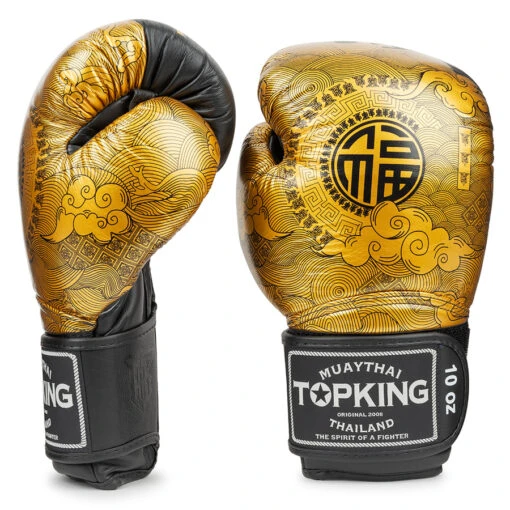 Top King Boxing Gloves / Happiness - Black Gold -Thaiboxingstore Store TK TKBGCT CN01 222
