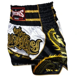 Twins Muay Thai Shorts / Dragon / White Black -Thaiboxingstore Store TWS DRAGON 3 2