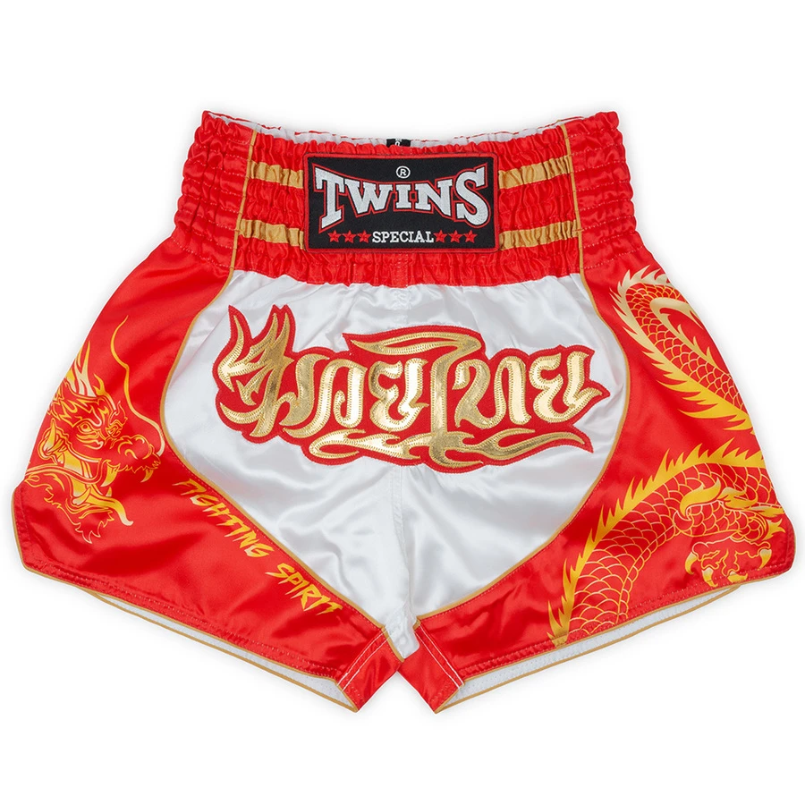 Twins Muay Thai Shorts / Dragon / White Red 3 Twins Muay Thai Shorts / Dragon / White Red