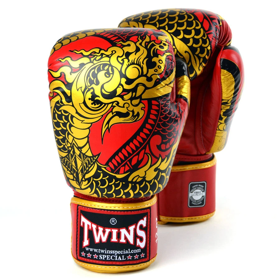 Twins Boxing Gloves / FBGVL3-52 / Nagas Red-Gold 3 Twins Boxing Gloves / FBGVL3-52 / Nagas Red-Gold