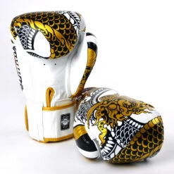 Twins Boxing Gloves / FBGVL3-52 / Nagas White-Gold -Thaiboxingstore Store TWS FBGVL3 52 NWG 1