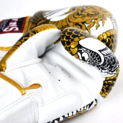 Twins Boxing Gloves / FBGVL3-52 / Nagas White-Gold -Thaiboxingstore Store TWS FBGVL3 52 NWG 5