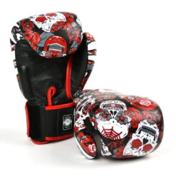 Twins Boxing Gloves / FBGVL3-52 / Skull Red -Thaiboxingstore Store TWS FBGVL3 52 SRD 1